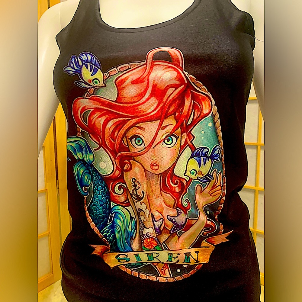 Little mermaid inspired sexy Siren racer back shirt - Small